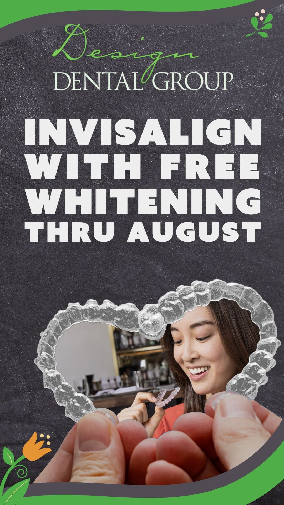 Invisalign with free teeth bleaching thru August